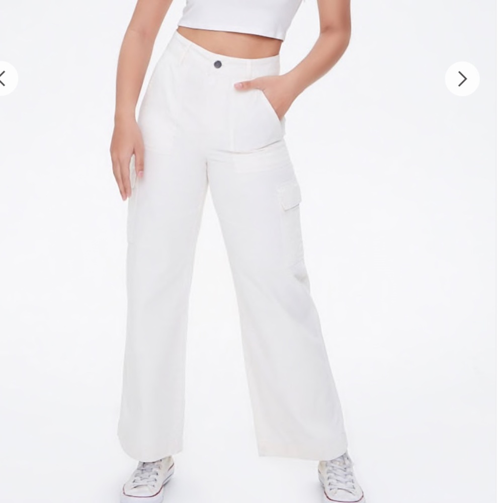 white cargo pants